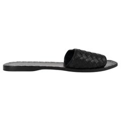 BOTTEGA VENETA pelle nera RAVELLO INTROCCIATO Sandali Scarpe 41 vestibilità 40