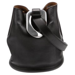 Bottega Veneta Black Leather Ring Bucket Bag