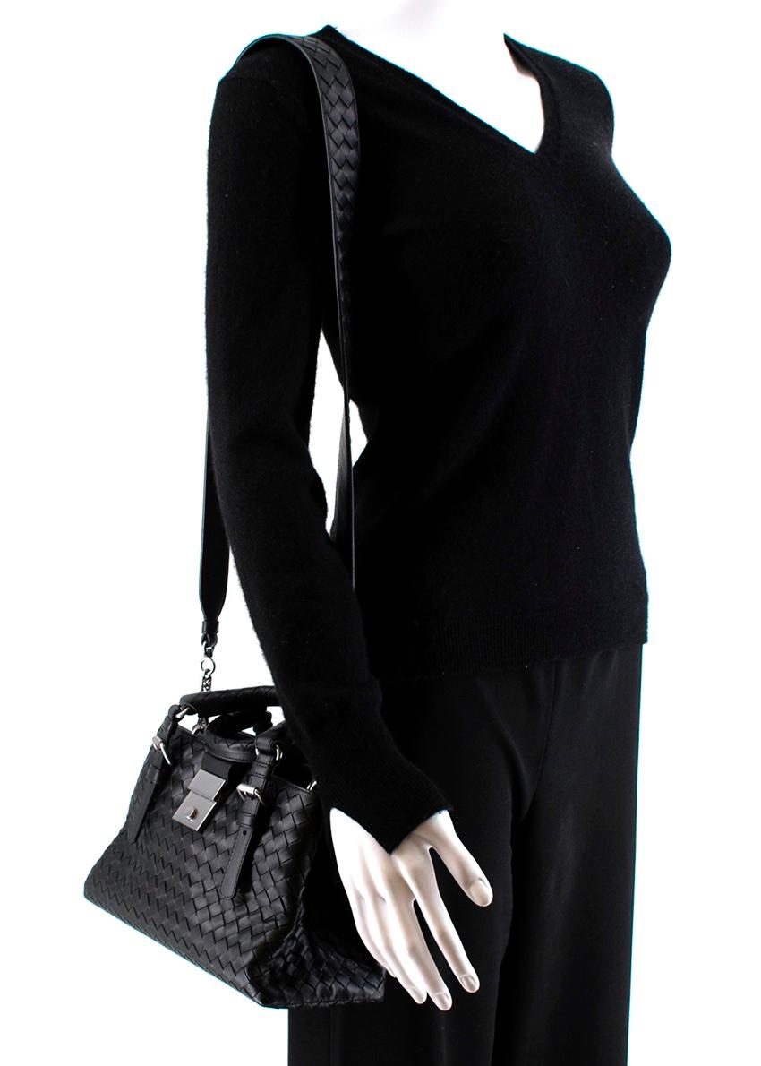 Women's or Men's Bottega Veneta Black Leather Small Roma Bag