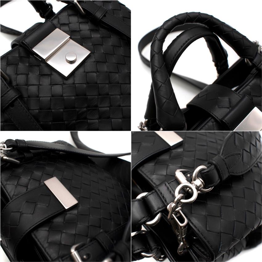 Bottega Veneta Black Leather Small Roma Bag 1