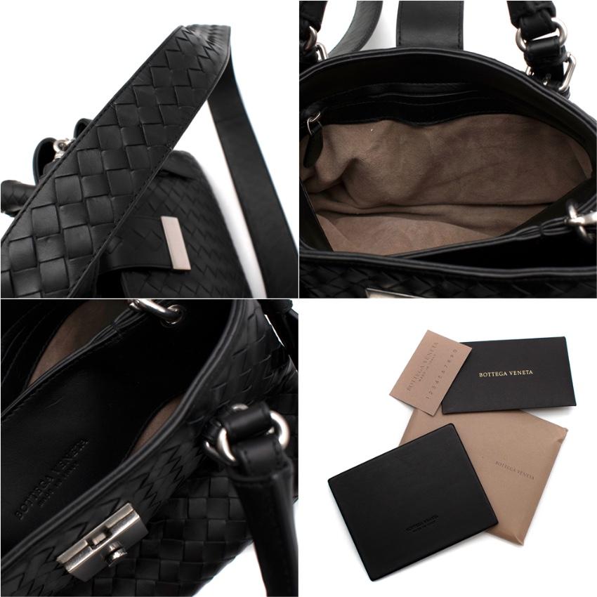 Bottega Veneta Black Leather Small Roma Bag 2