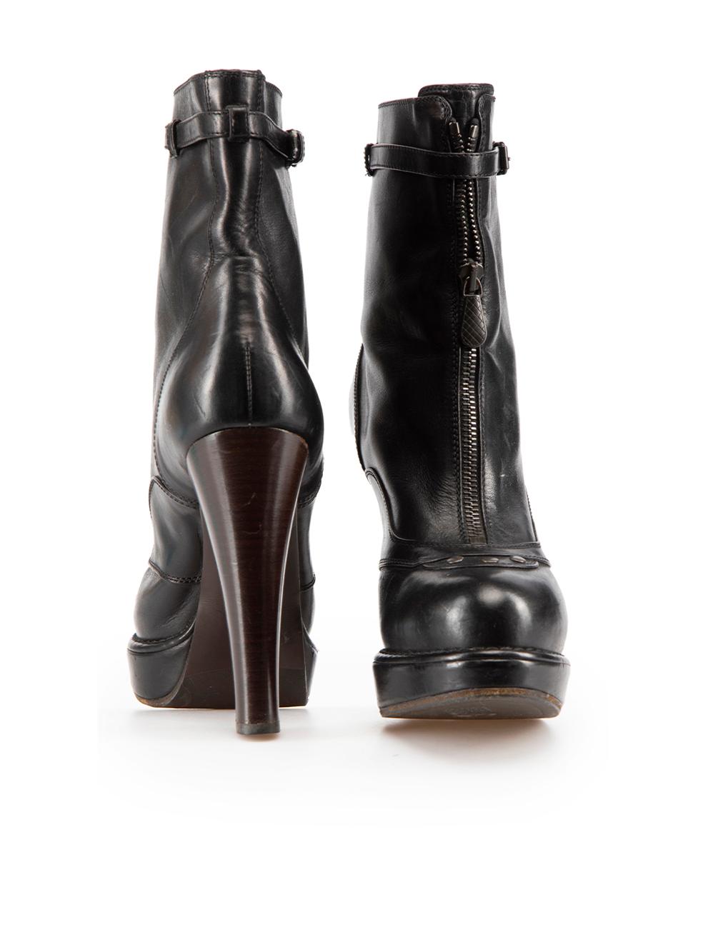 Bottega Veneta Black Leather Stud Boots Size IT 39 In Good Condition In London, GB