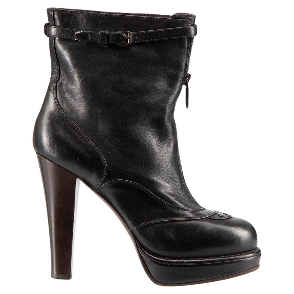 Bottega Veneta Black Leather Stud Boots Size IT 39
