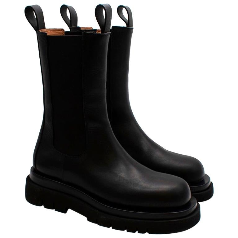 Bottega Veneta Black Leather The Lug Boots - Size EU 39