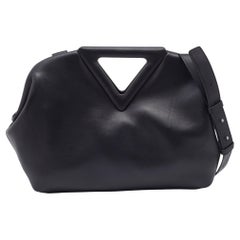Bottega Veneta Black Leather The Triangle Shoulder Bag