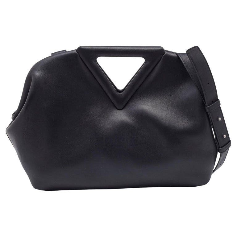 Bottega Veneta Black Leather The Triangle Shoulder Bag For Sale at 1stDibs