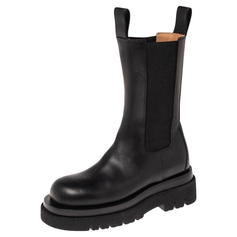 Bottega Veneta Black Leather Tire Mid Calf Boots Size 34 at 1stDibs | bottega  veneta mid calf boots, bottega veneta quilted boots, bottega veneta boots  sale