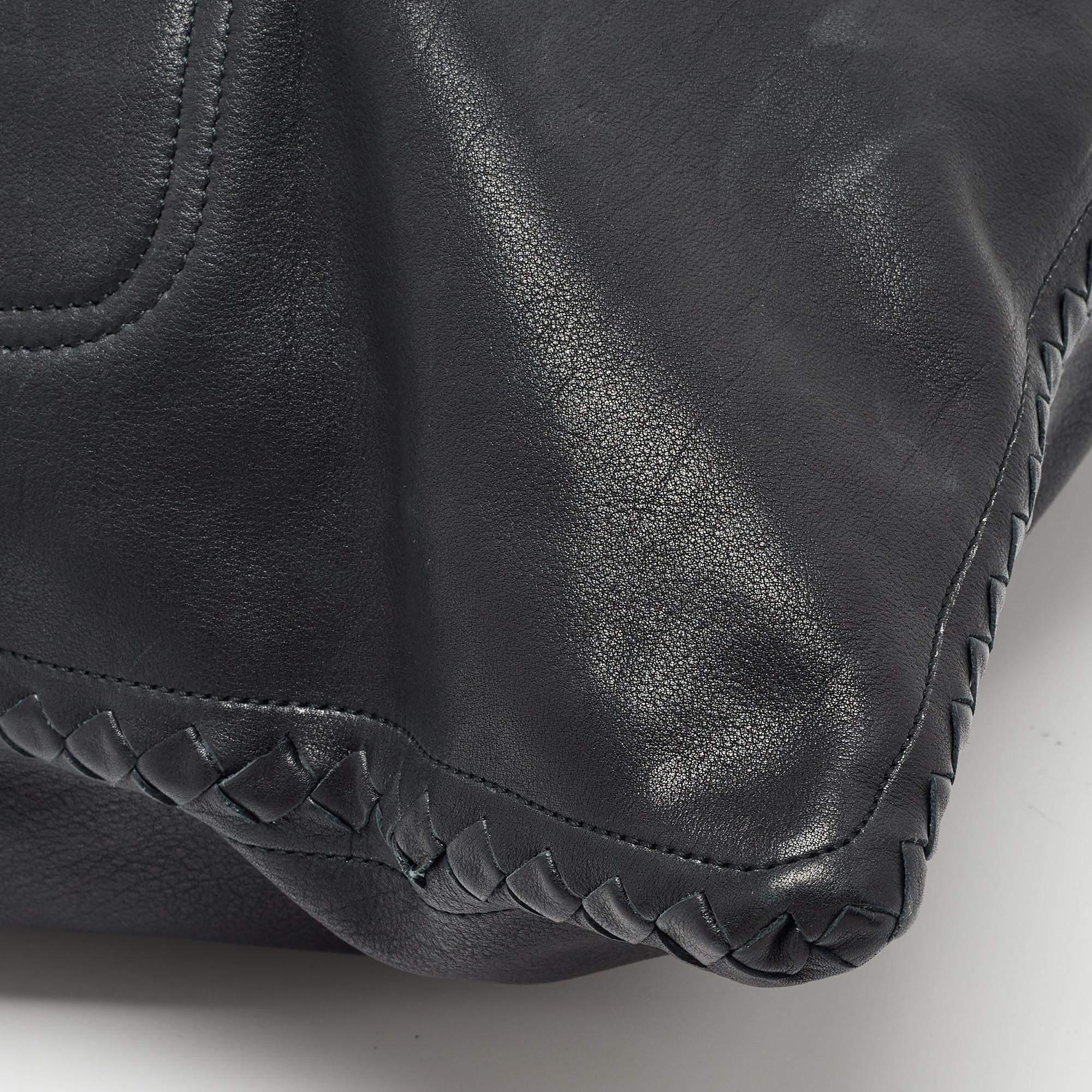 Bottega Veneta Black Leather Tote For Sale 5