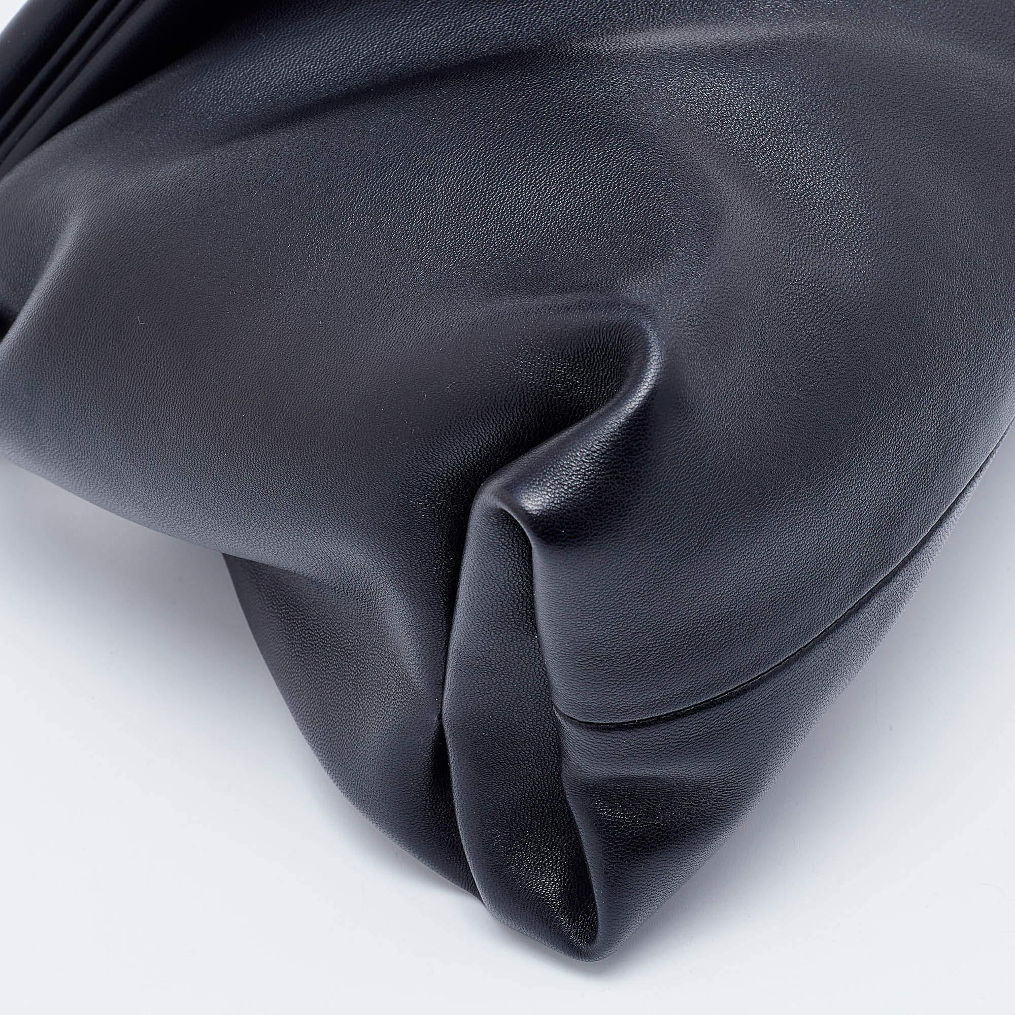 Bottega Veneta Black Leather Trine Envelope Clutch 7