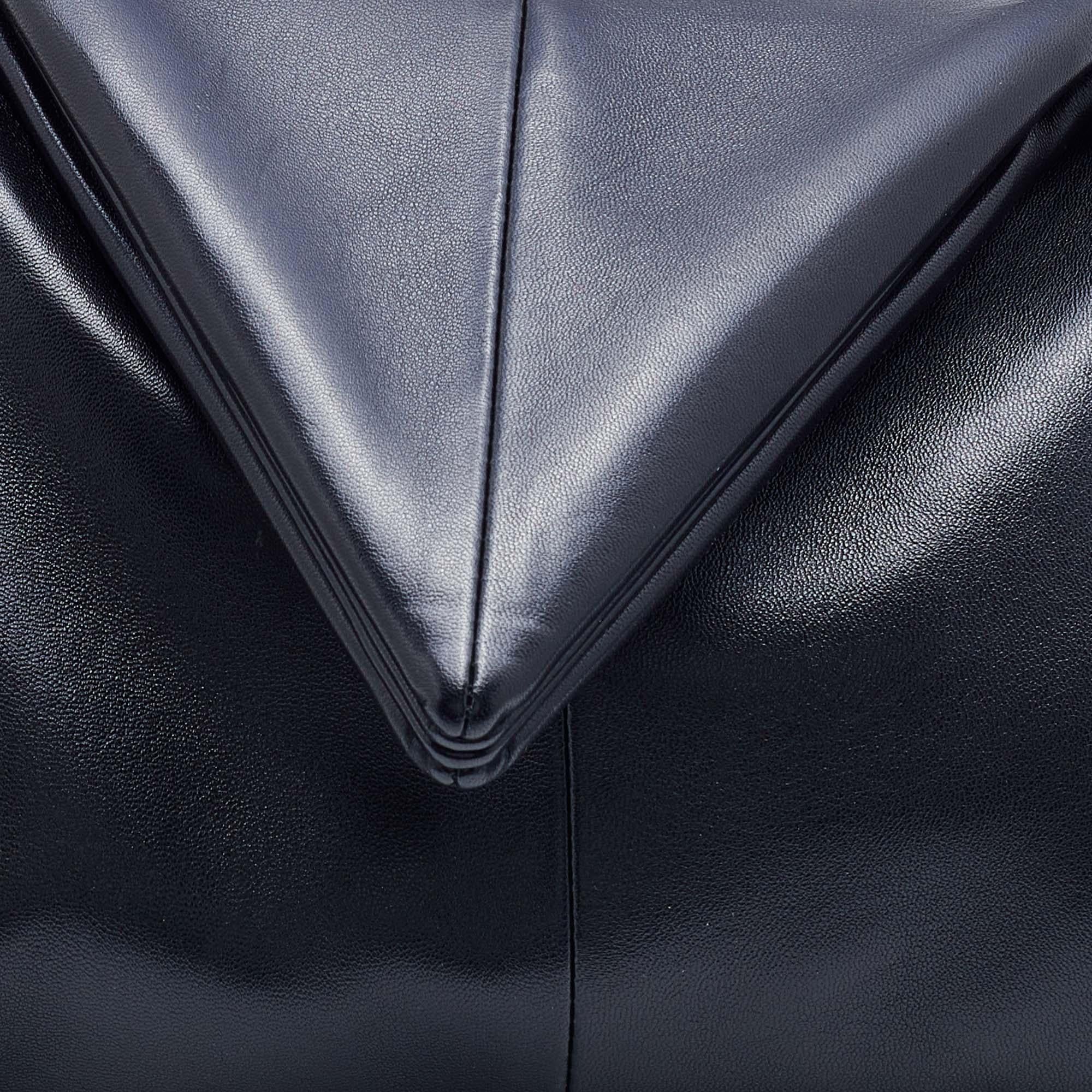 Bottega Veneta Black Leather Trine Envelope Clutch 3