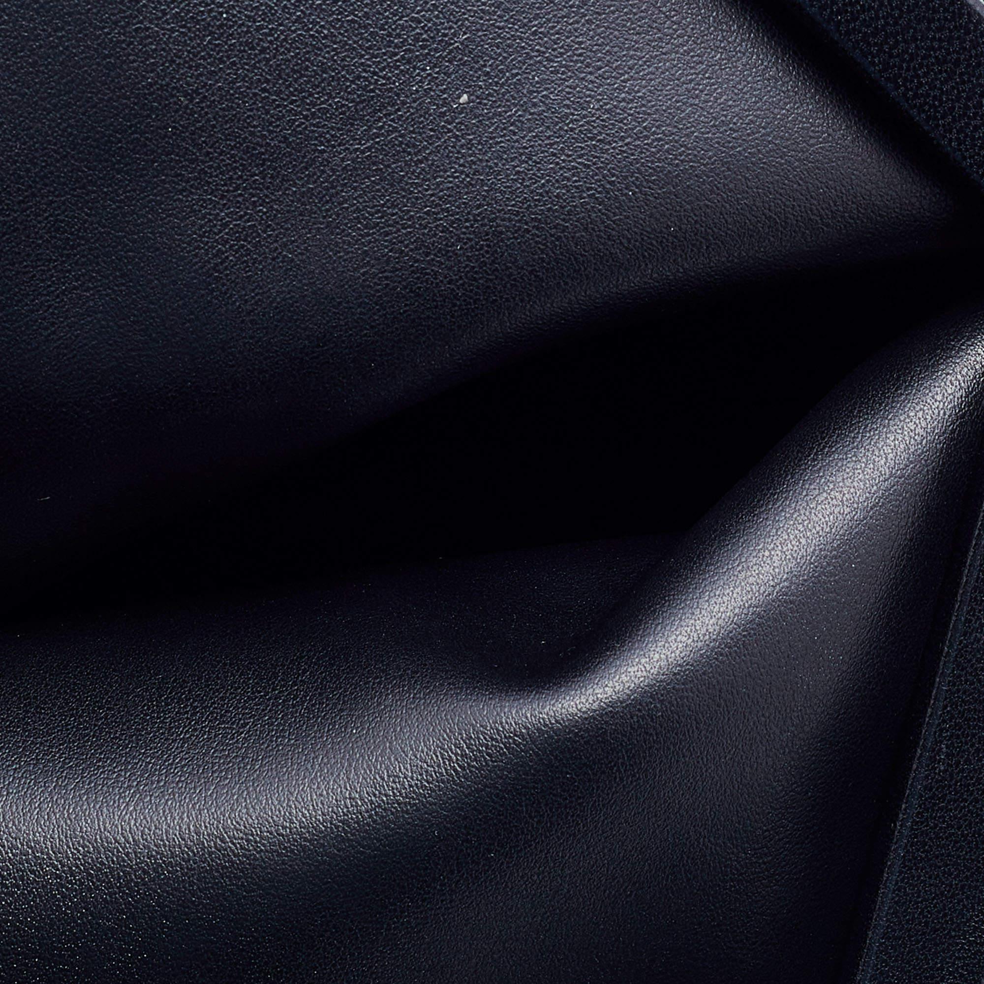 Bottega Veneta Black Leather Trine Envelope Clutch 5