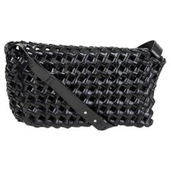 BOTTEGA VENETA black leather WINDOW SMALL Crossbody Bag