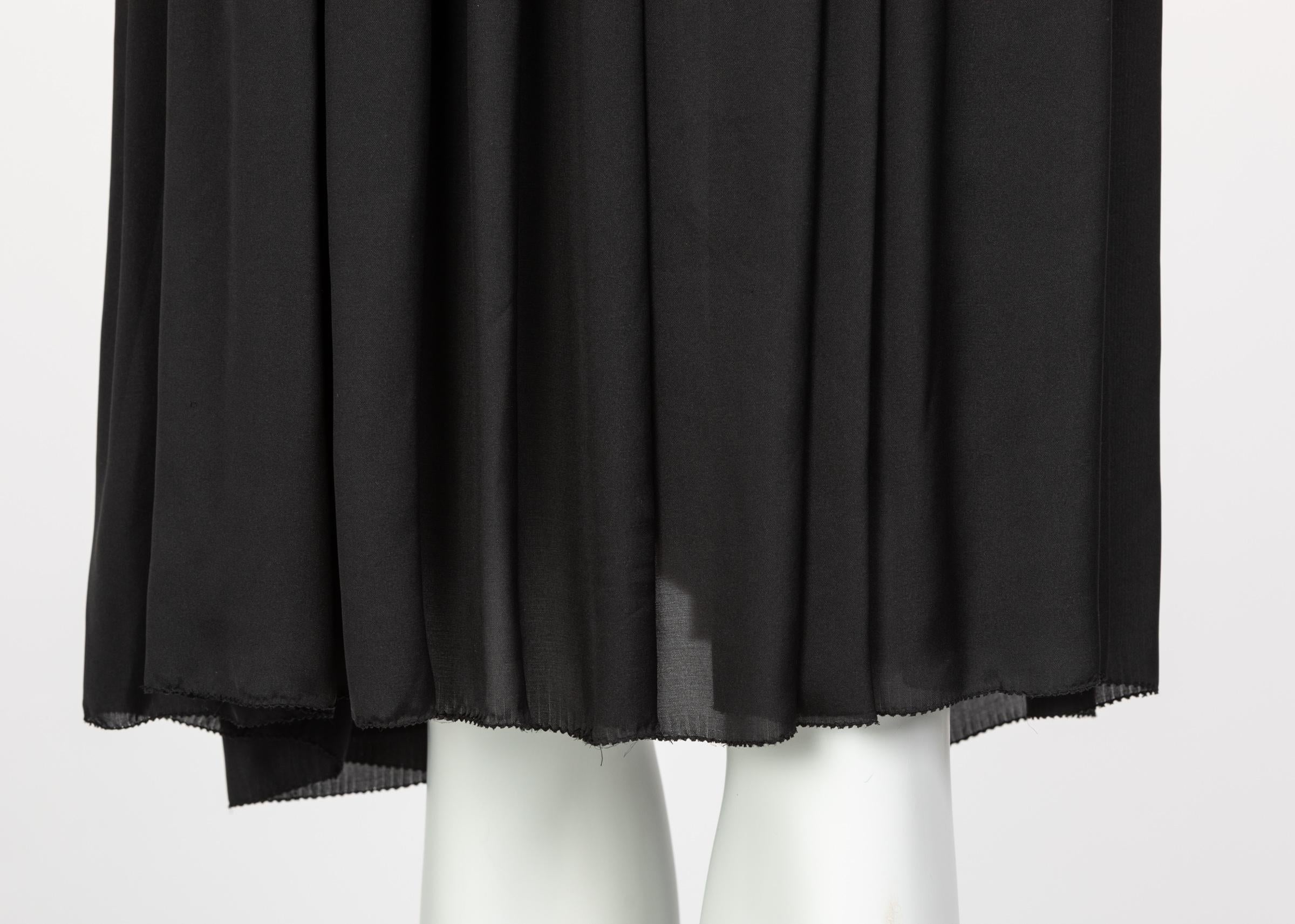 Bottega Veneta Black Leather Yoke Silk Dress, Runway 2008 For Sale 6