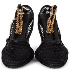 BOTTEGA VENETA black mesh CHAIN STRETCH Pumps Shoes 39.5
