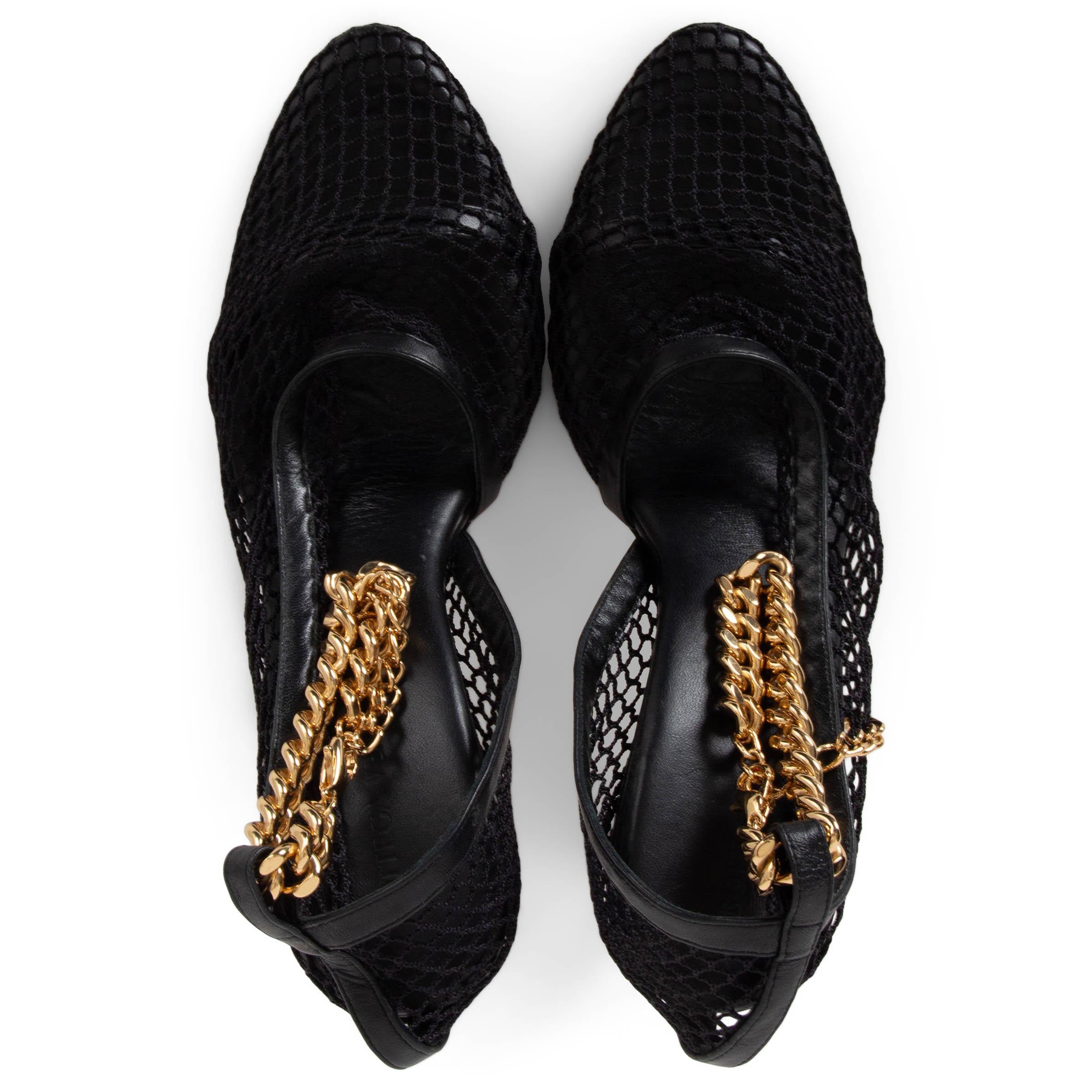 BOTTEGA VENETA black mesh CHAIN STRETCH Pumps Shoes 39.5 For Sale 1