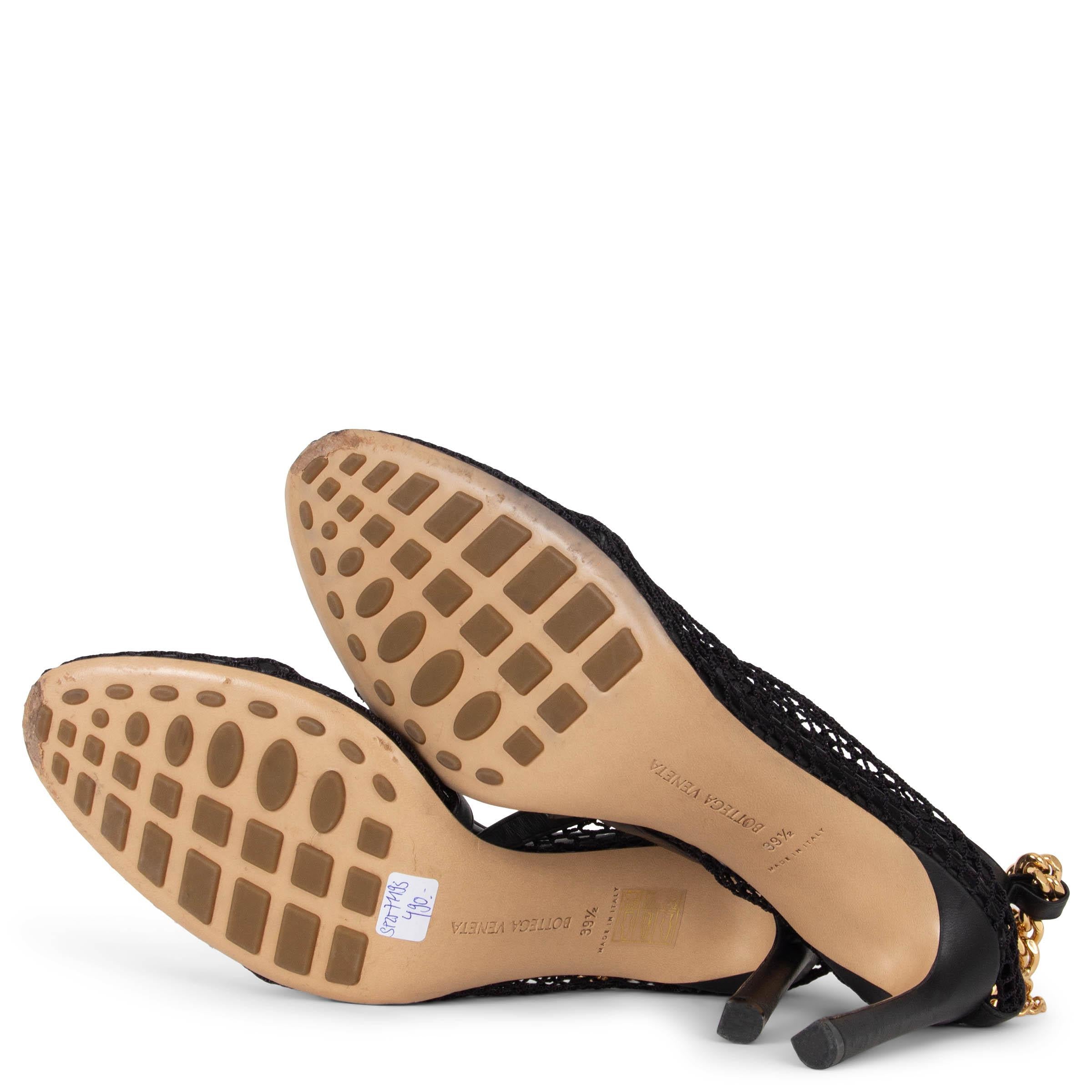 BOTTEGA VENETA black mesh CHAIN STRETCH Pumps Shoes 39.5 For Sale 2