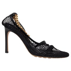 BOTTEGA VENETA black mesh CHAIN STRETCH Pumps Shoes 39.5