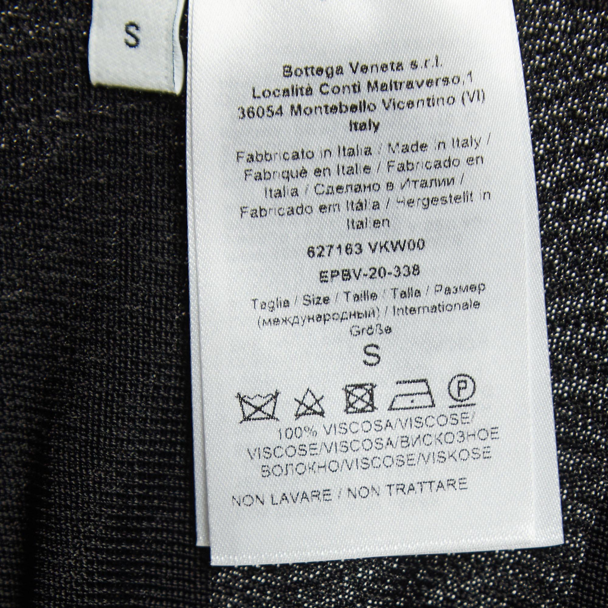 Bottega Veneta - Robe en maille froncée avec détails à nouer - Noir S en vente 3