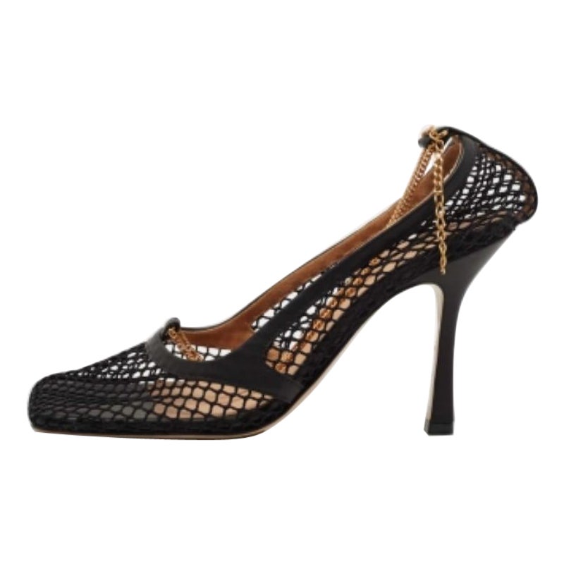 Bottega Veneta Black Mesh Stretch Pumps Size 38.5