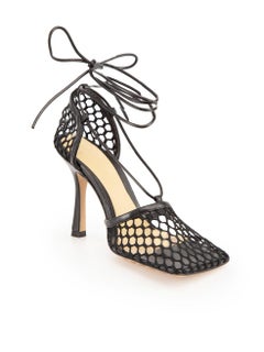 Bottega Veneta Schwarze Mesh Stretch Riemchensandalen aus Stretch Größe IT 36,5