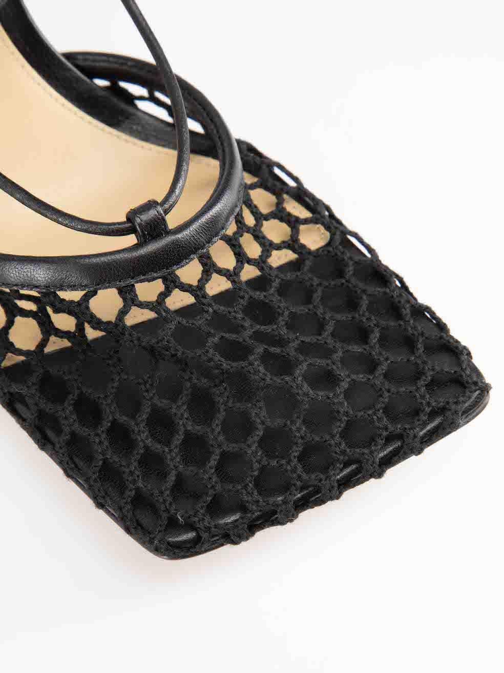 Bottega Veneta Black Mesh Stretch Strappy Sandals Size IT 36.5 1