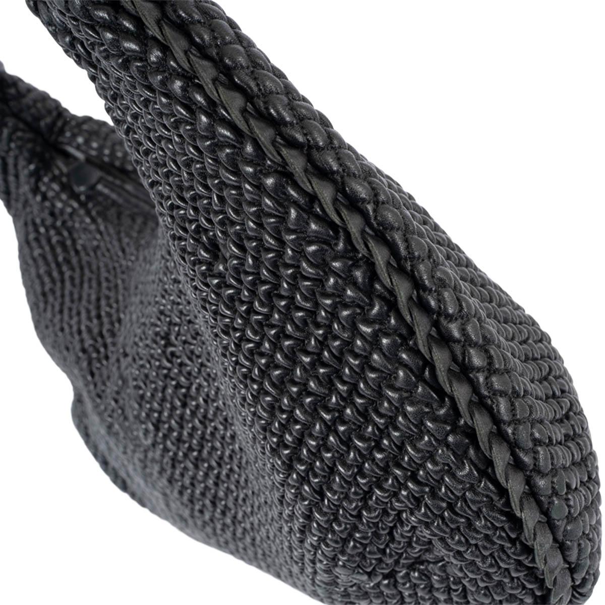 BOTTEGA VENETA Schwarze Mini Ponza-Hobo-Tasche aus Leder BELLY MEDIUM im Angebot 5
