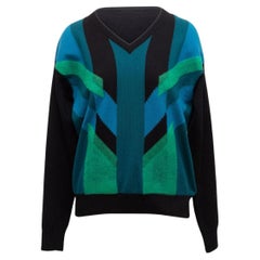 Bottega Veneta Black & Multicolor Cashmere Geometric Sweater