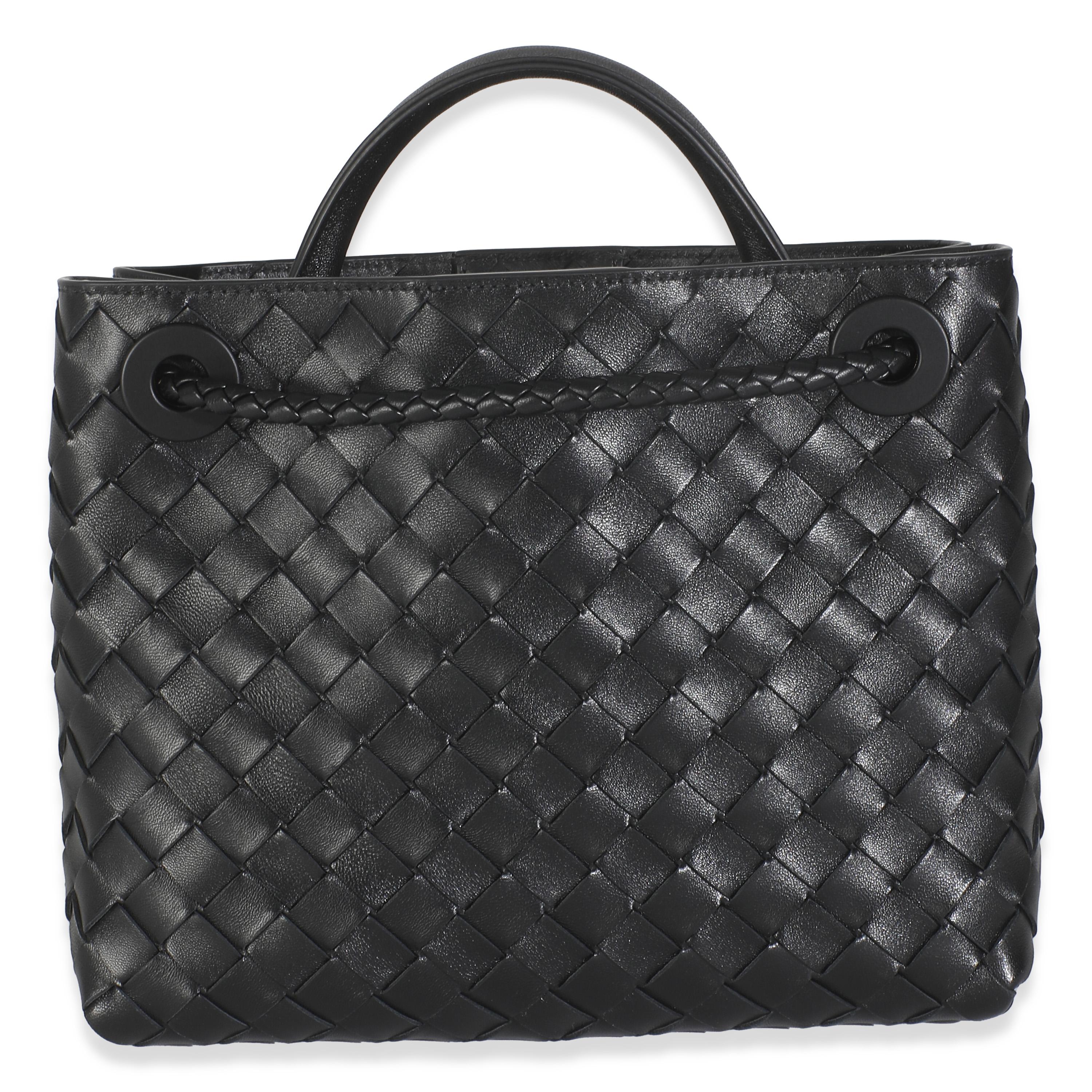 Listing Title: Bottega Veneta Black Nappa Intrecciato Small Andiamo Bag
SKU: 146200
MSRP: 4700.00 USD
Condition: Pre-owned 
Handbag Condition: Excellent
Condition Comments: Item is in excellent condition and displays light signs of wear.   Faint