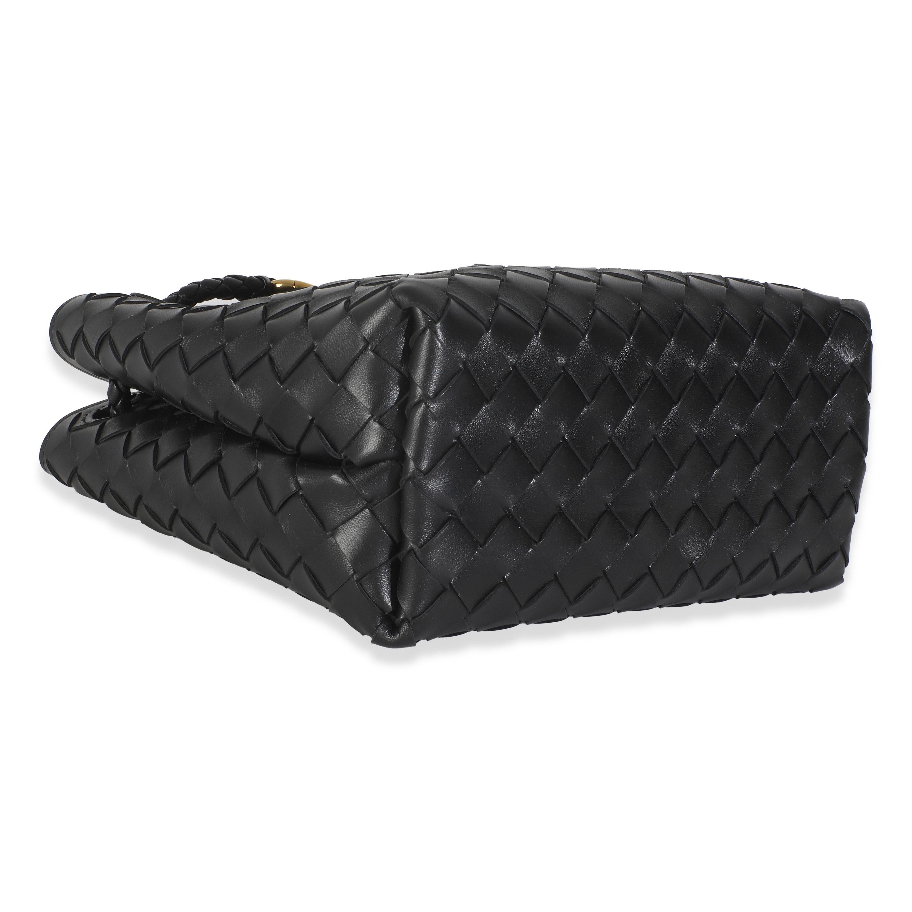 Bottega Veneta Black Nappa Intrecciato Small Andiamo Bag For Sale 1