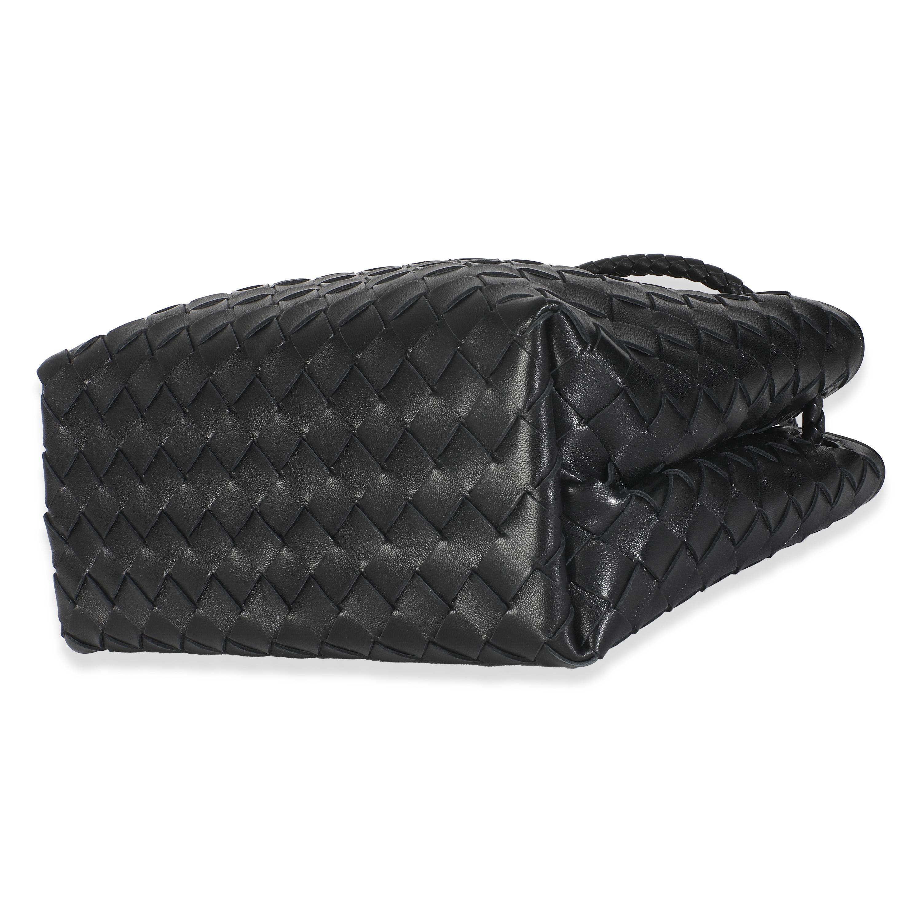 Bottega Veneta Black Nappa Intrecciato Small Andiamo Bag For Sale 1