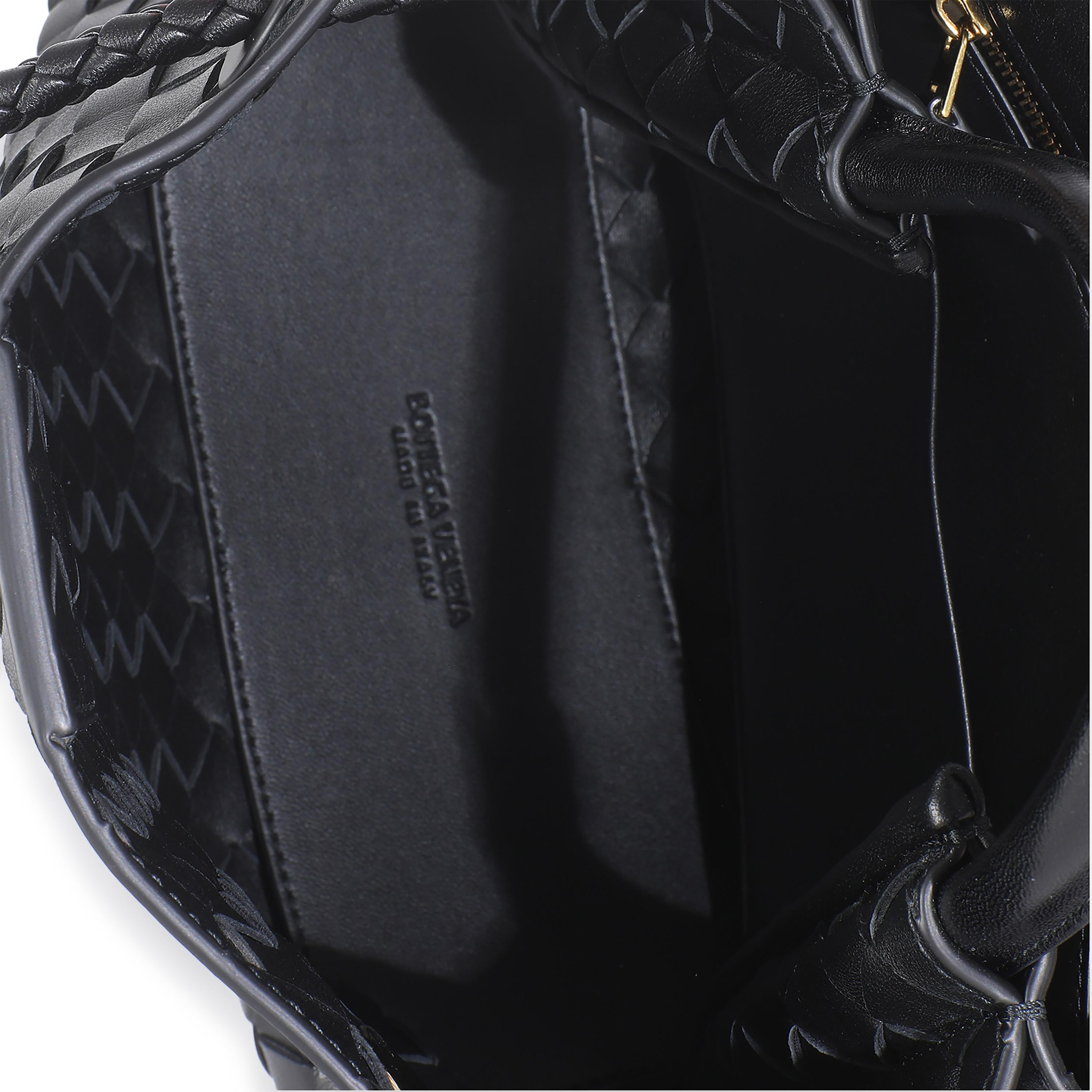 Bottega Veneta Black Nappa Intrecciato Small Andiamo Bag For Sale 2