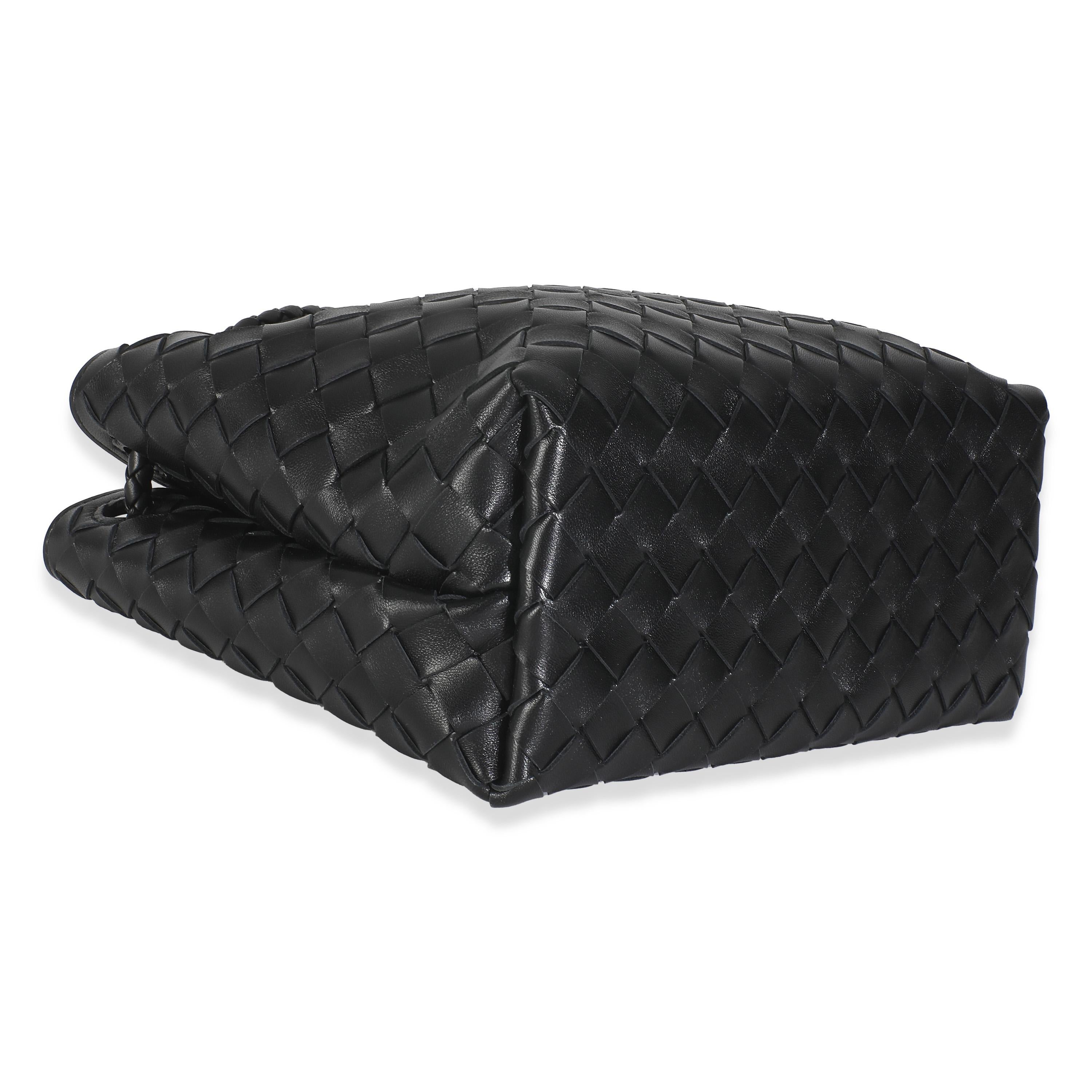 Bottega Veneta Black Nappa Intrecciato Small Andiamo Bag For Sale 3