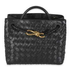 Bottega Veneta Black Nappa Intrecciato Small Andiamo Bag