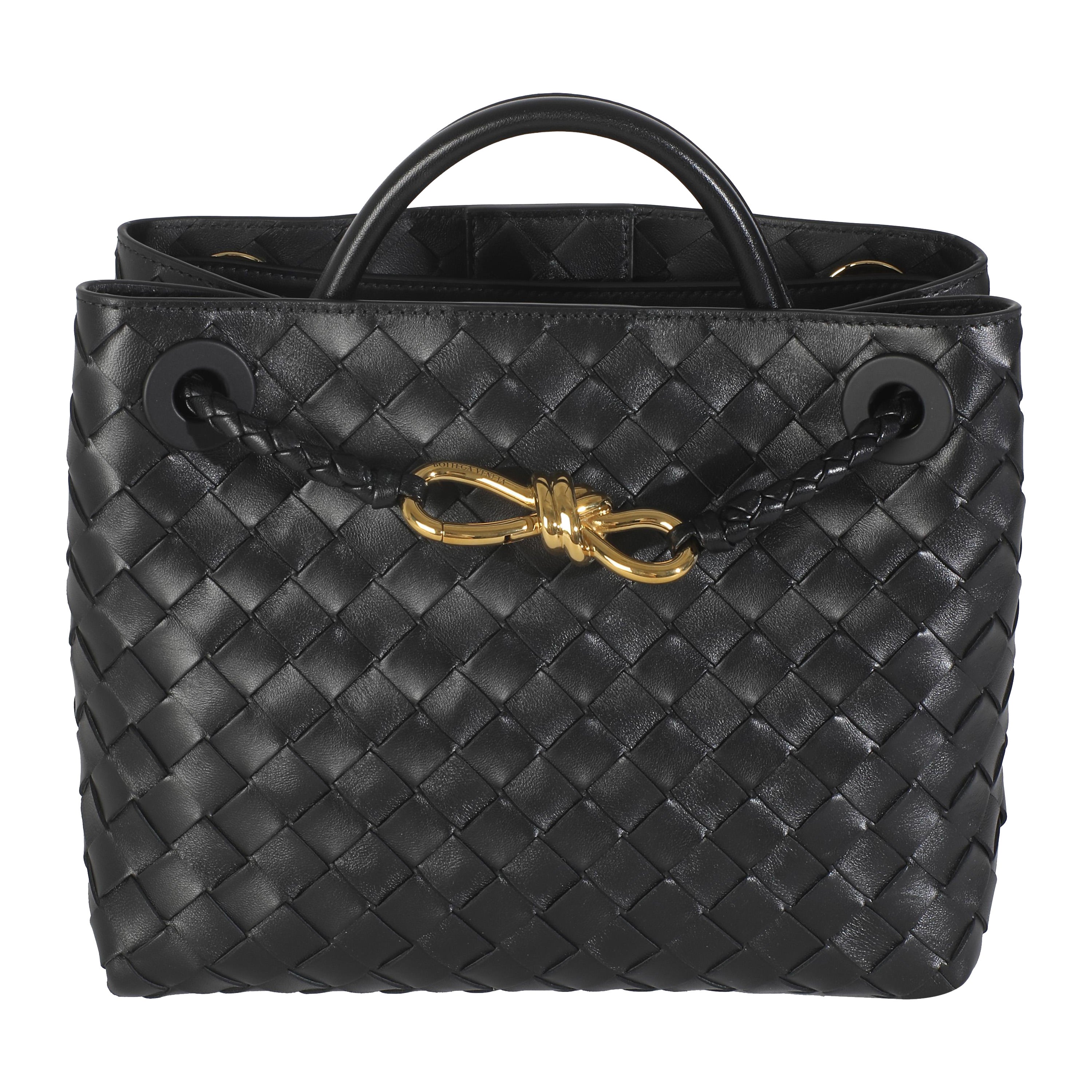 Bottega Veneta Black Nappa Intrecciato Small Andiamo Bag