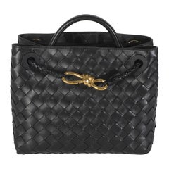Bottega Veneta Black Nappa Intrecciato Small Andiamo Bag