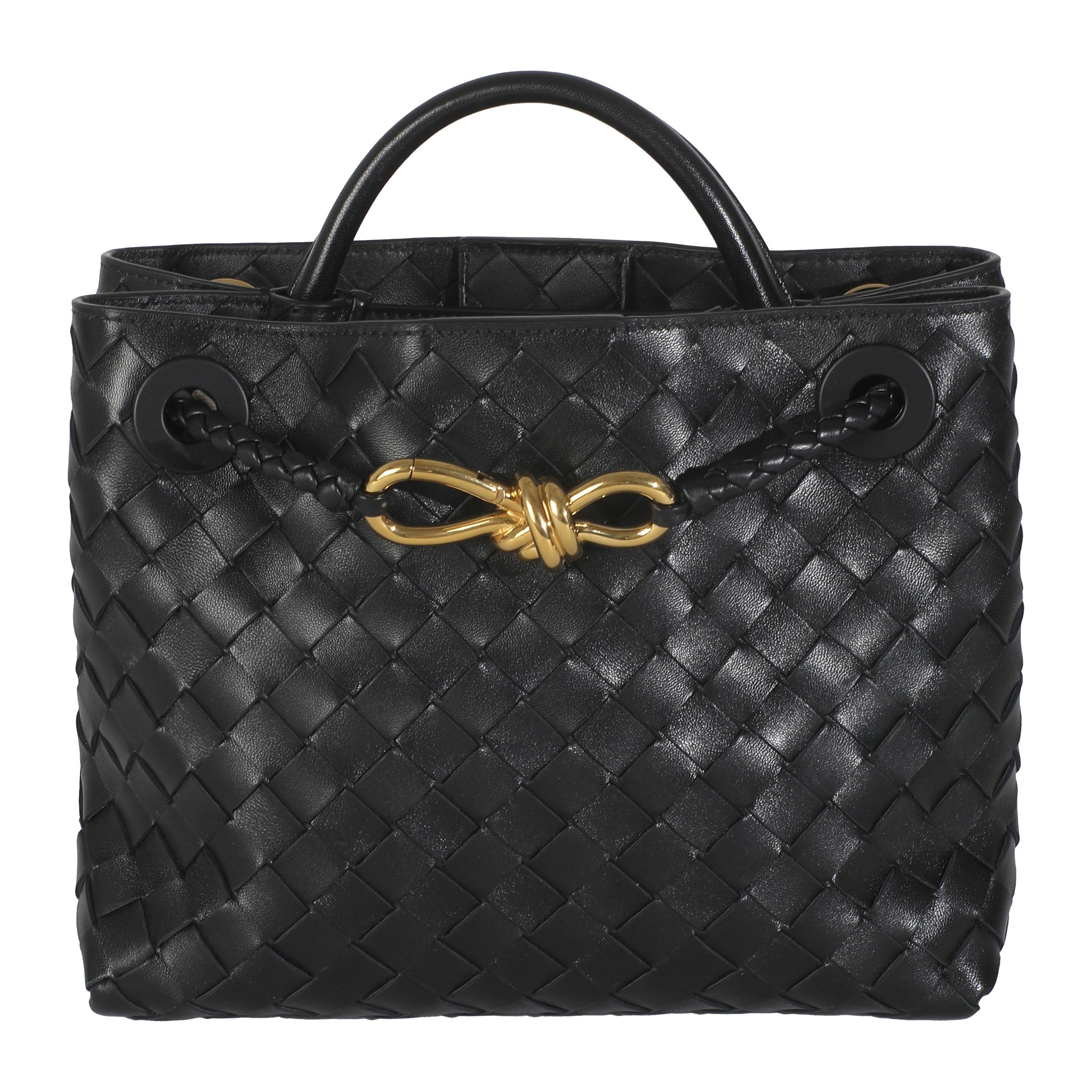 Bottega Veneta Black Nappa Intrecciato Small Andiamo Bag
