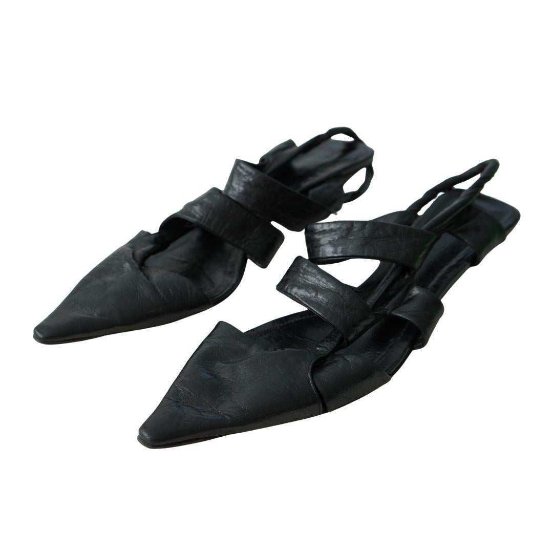 Bottega Veneta - Sandales à lanières en cuir nappa noir 39 Bon état - En vente à Beverly Hills, CA