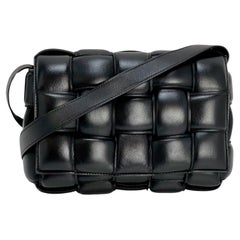 Bottega Veneta Black Nappa Maxi Intreccio Padded Cassette Crossbody Bag