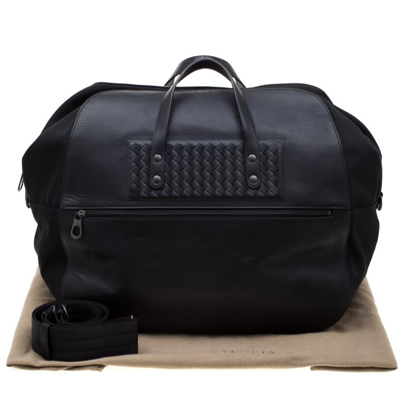 Bottega Veneta Black Nylon and Leather Duffle Bag 7