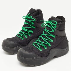 Bottega Veneta Black Nylon Puddle Bomber Boots Size 42