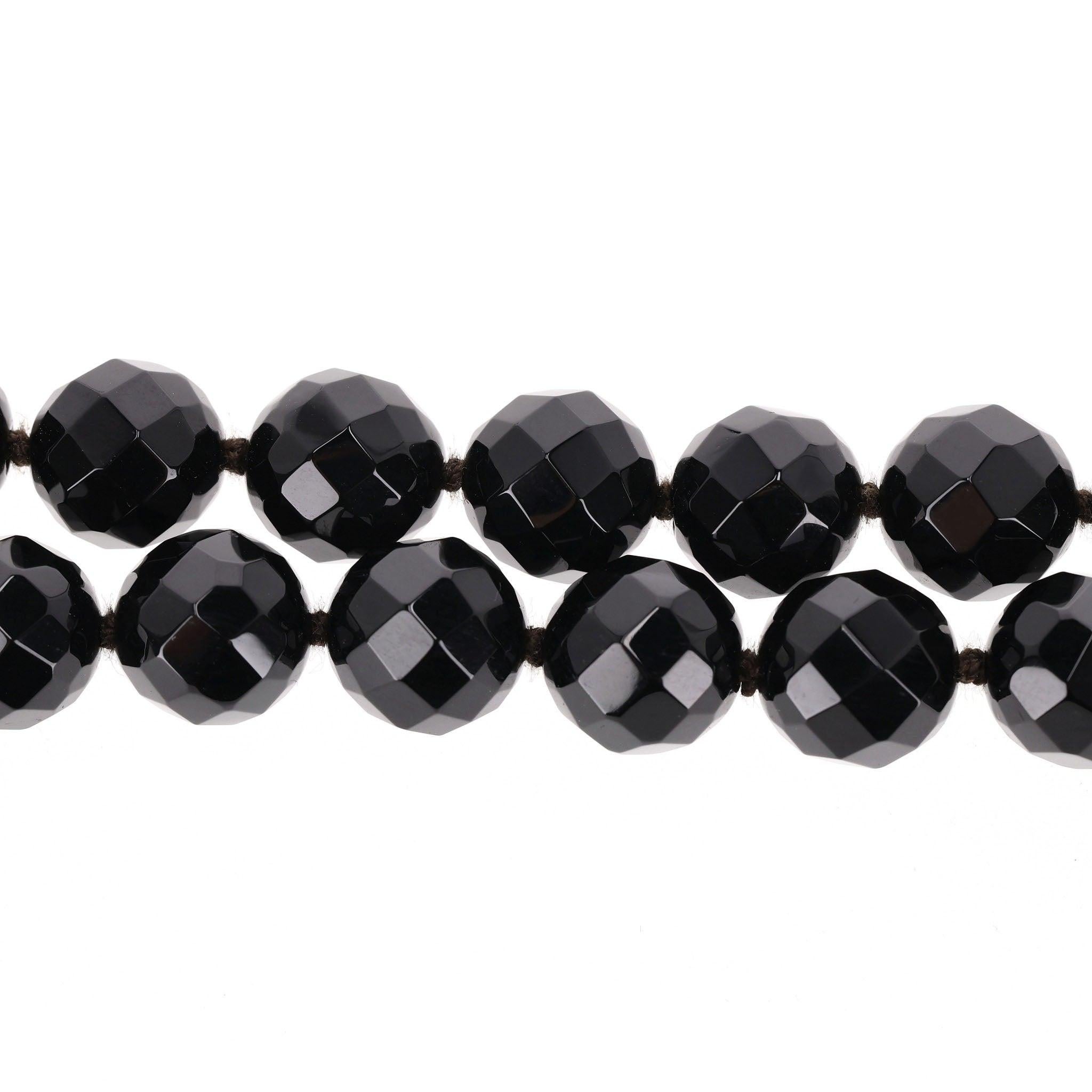 Bottega Veneta Black Onyx & Sterling Silver Beaded Necklace & Matching Earrings 2
