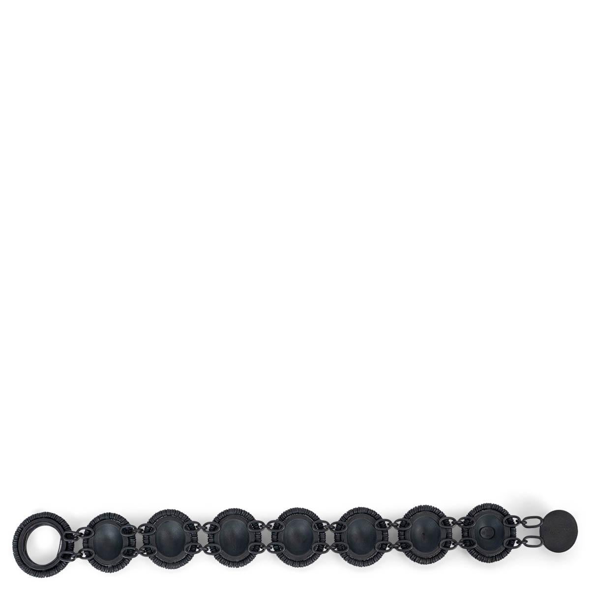 Women's BOTTEGA VENETA black OXIDISED STERLING SILVER 2011 CAMEO Bracelet For Sale