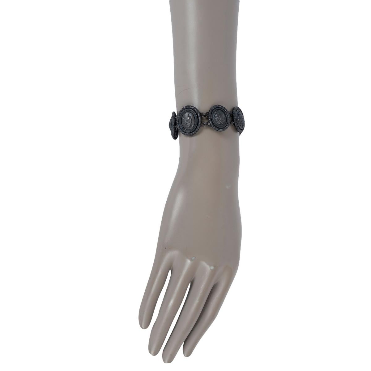 BOTTEGA VENETA black OXIDISED STERLING SILVER 2011 CAMEO Bracelet For Sale 2