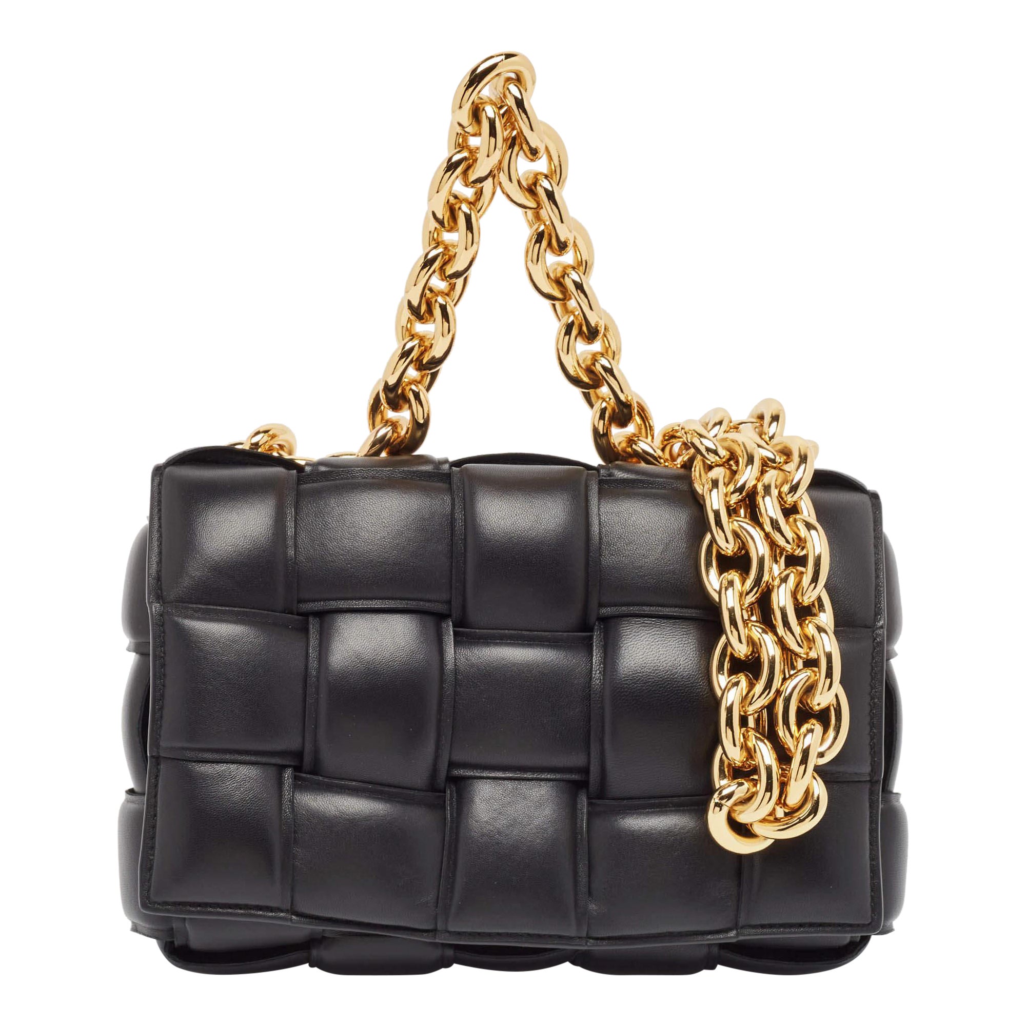 Bottega Veneta Black Padded Leather Cassette Chain Bag