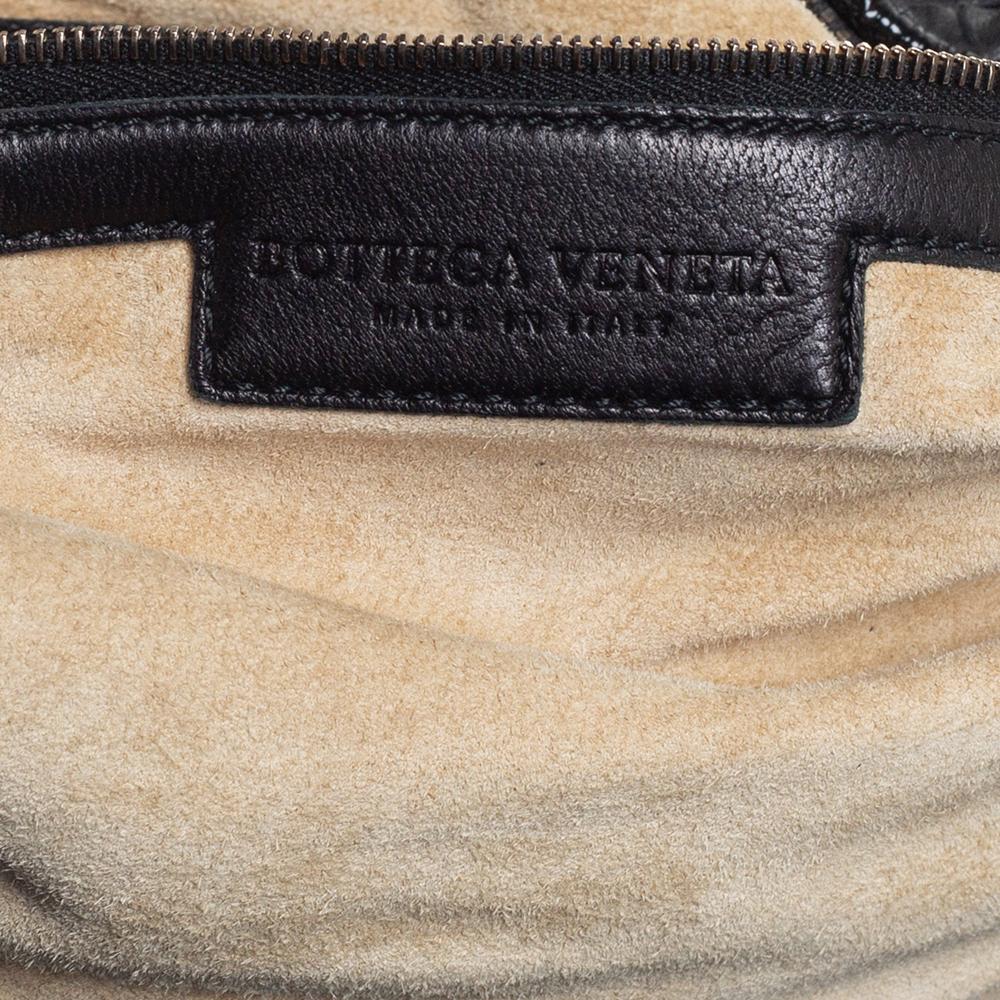  Bottega Veneta Black Patent Intrecciato Leather Boston Bag 3