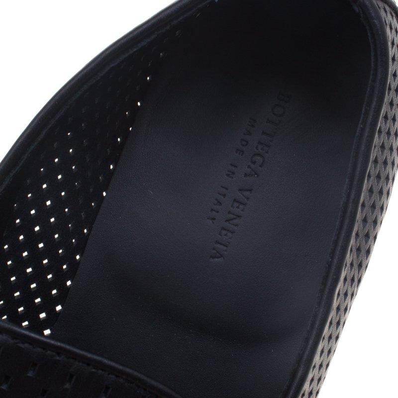Bottega Veneta Black Perforated Leather Loafers Size 43 3