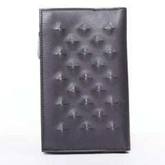 BOTTEGA VENETA black pierced stud details rectangular bifold purse wallet
