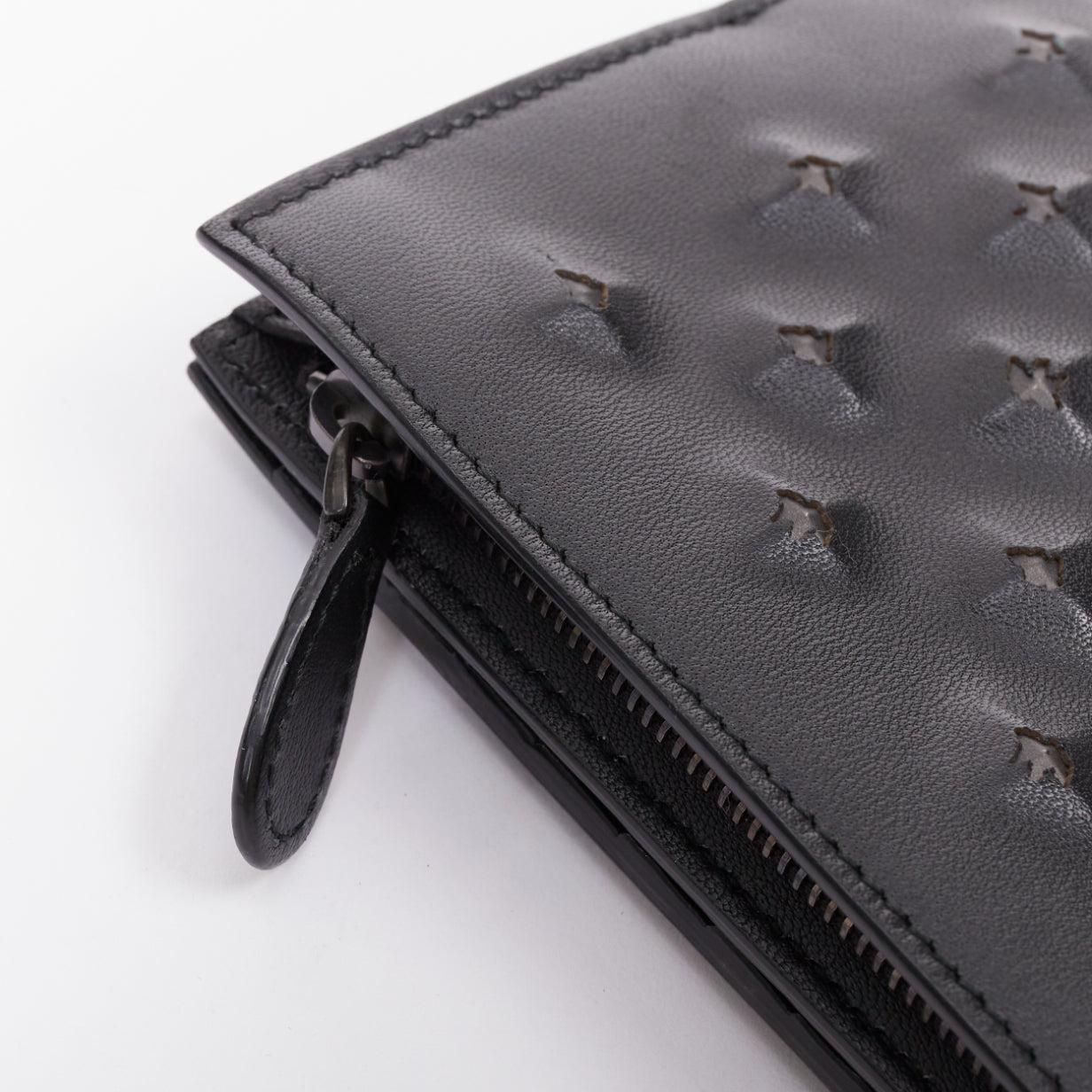 BOTTEGA VENETA black pierced stud details rectangular bifold purse wallet in vendita 2