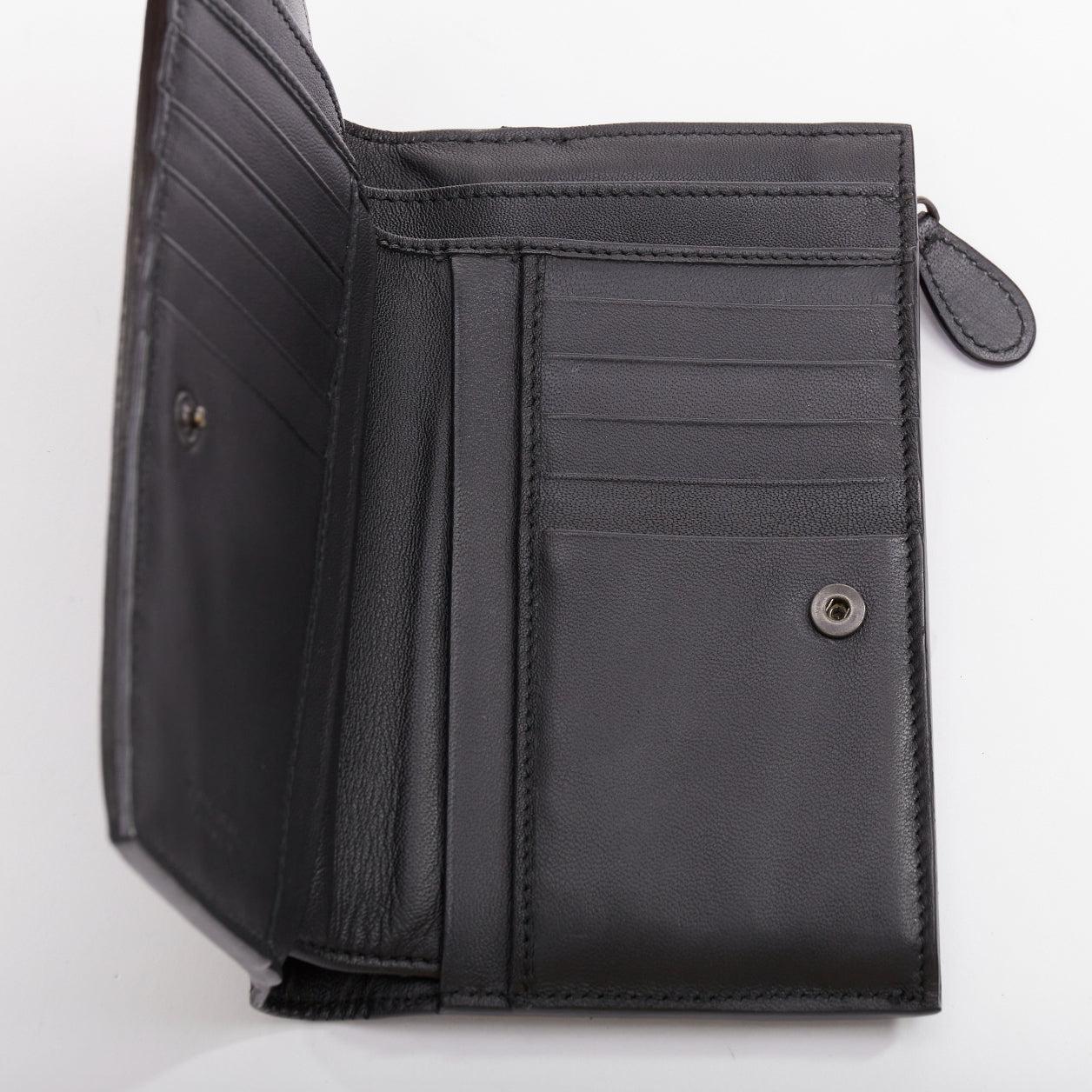 BOTTEGA VENETA black pierced stud details rectangular bifold purse wallet in vendita 3