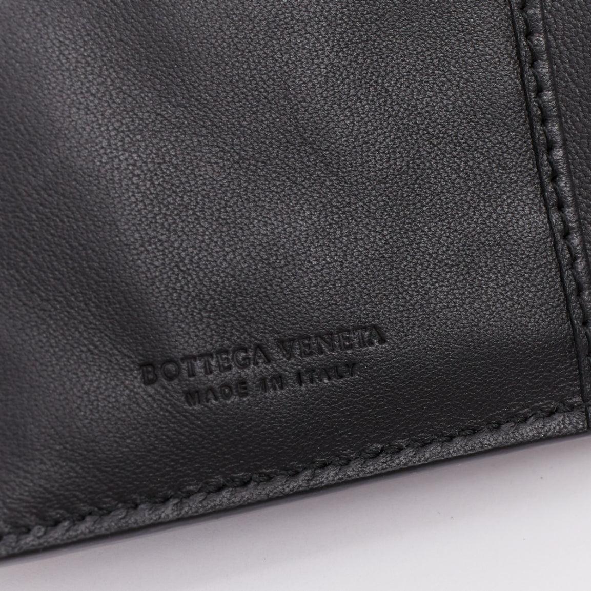 BOTTEGA VENETA black pierced stud details rectangular bifold purse wallet in vendita 4